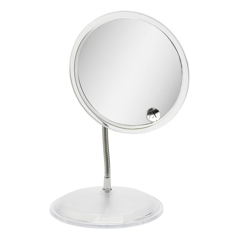 Gooseneck Vanity 7X Mirror with Clear Acrylic Frame